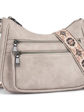 Crossbody Bags for Women Leather Purse Trendy Multi Pocket Shoulder Handbags wit